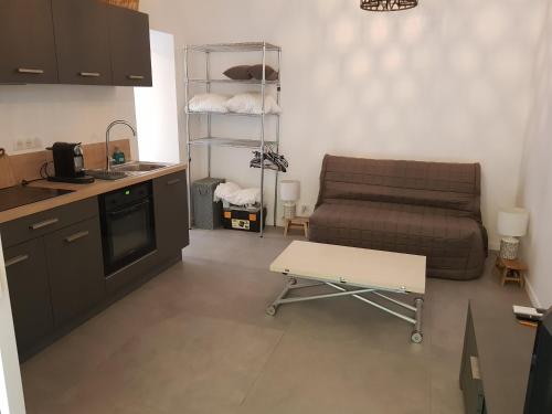 Studio meublé avec terrasse jardin - vue mer