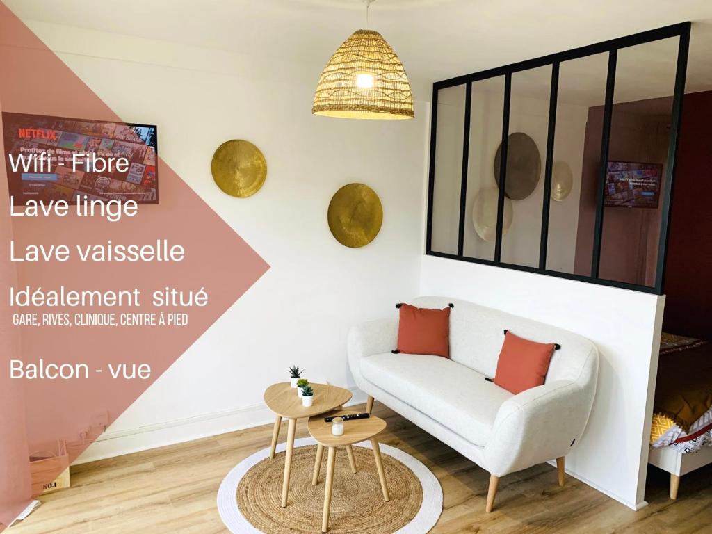 Studio ScandiChic tout équipé centre-gare-rives-clinique à pied app 73, 3ieme étage 1 Rue du Père Robert, 14000 Caen