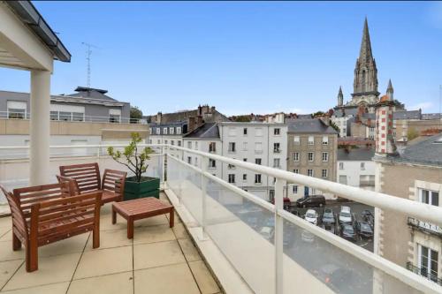Studio & terrasse dans le ciel en centre ville de Nantes