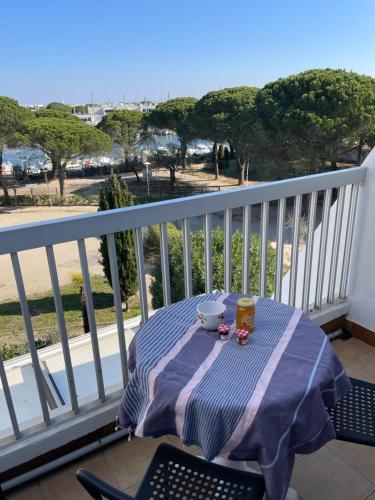 Studio vue port à 500m de la plage
