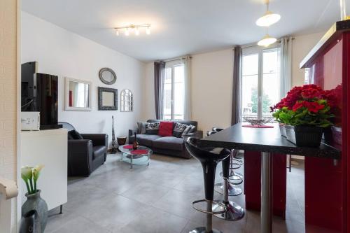 Stylish White and Red Apartments