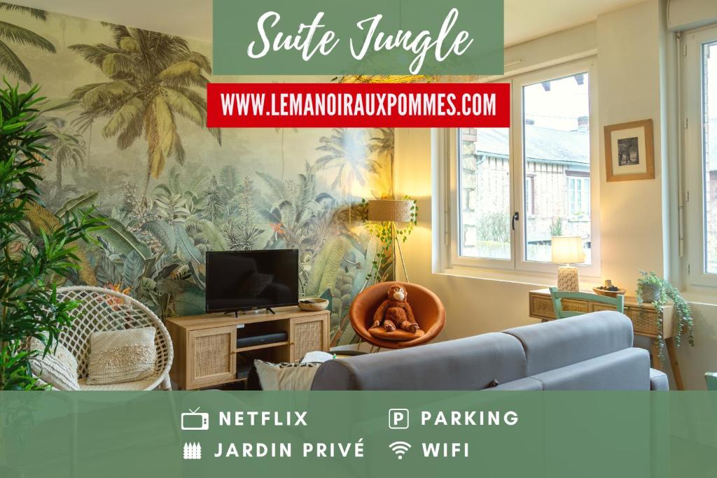 SUITE JUNGLE - JARDIN, NETFLIX et PARKING - Le Manoir aux Pommes 45 Rue de Bernay, 14290 Orbec-en-Auge