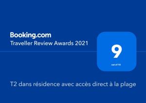 T2 dans résidence avec accès direct à la plage