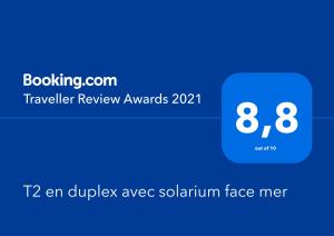 T2 en duplex avec solarium face mer