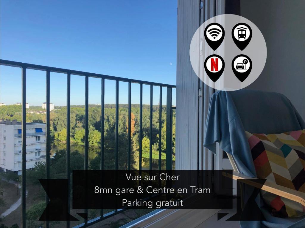 T2 lumineux vue sur Cher, 8mn Gare & centre 1 Mail Suzanne Valadon, 37000 Tours