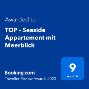 Top - Seaside Appartement mit Meerblick