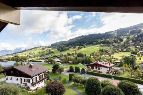 Typical mountain apartment with balcony the view of the ski