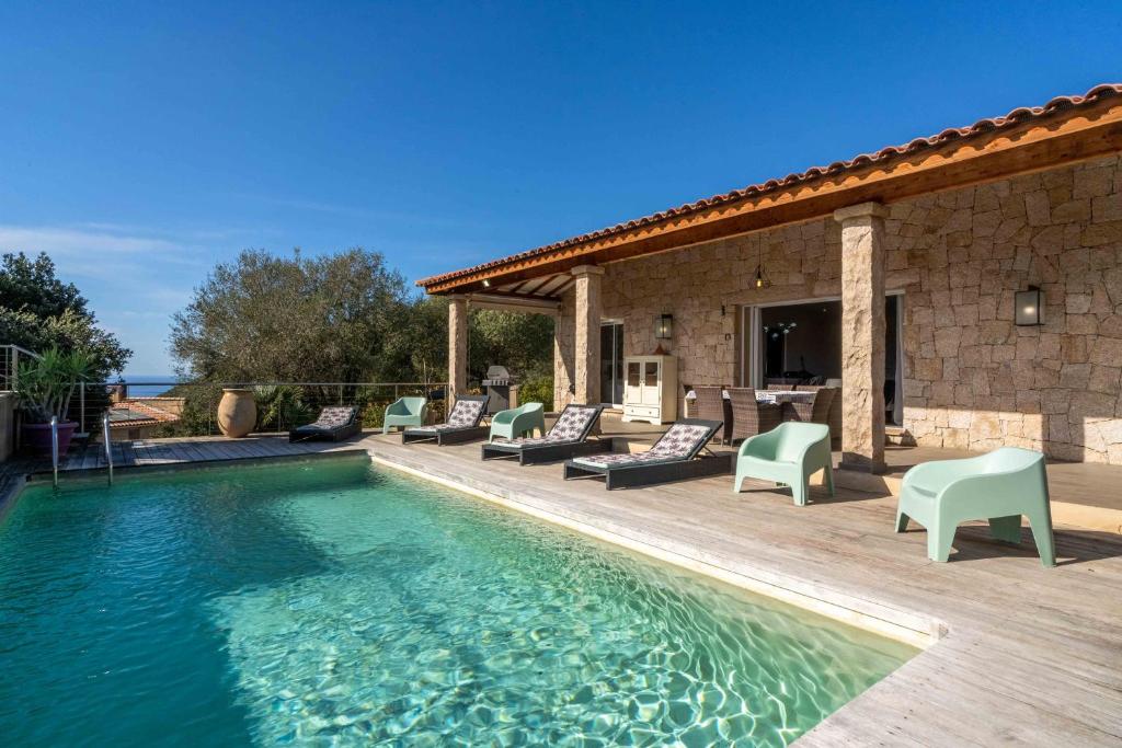 Villa vue mer 4 chambres Contrale, 20113 Olmeto