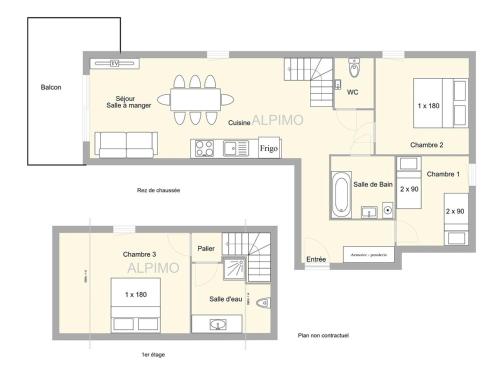 Appartement Appartement Villard-sur-Doron, 4 pièces, 8 personnes - FR-1-594-303 Route des Rosières Appartement 9 - 3ème étage - Bât A Villard-sur-Doron