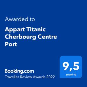 Appartements Appart Titanic Cherbourg Centre Port 89 rue du Val de Saire 50100 Cherbourg-en-Cotentin Normandie