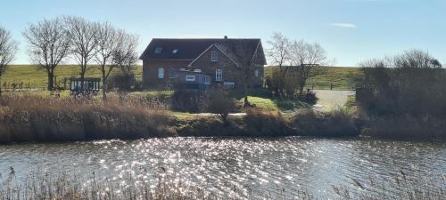 Ferienhaus Hemenswarft direkt an der Nordsee mit Meerblick