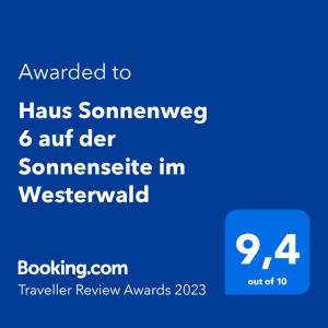 Haus Sonnenweg 6 auf der Sonnenseite im Westerwald
