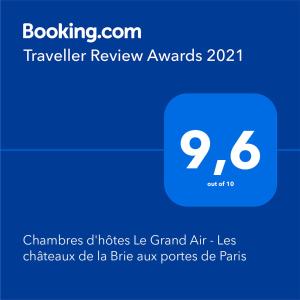 B&B / Chambre d'hôtes Chambres d'hôtes Le Grand Air - Les châteaux de la Brie aux portes de Paris hameau les étards 3 Grande Rue des Etards 77390 Ozouer-le-Voulgis Île-de-France