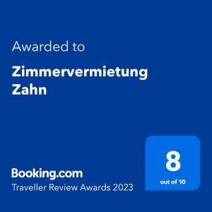 Zimmervermietung Zahn