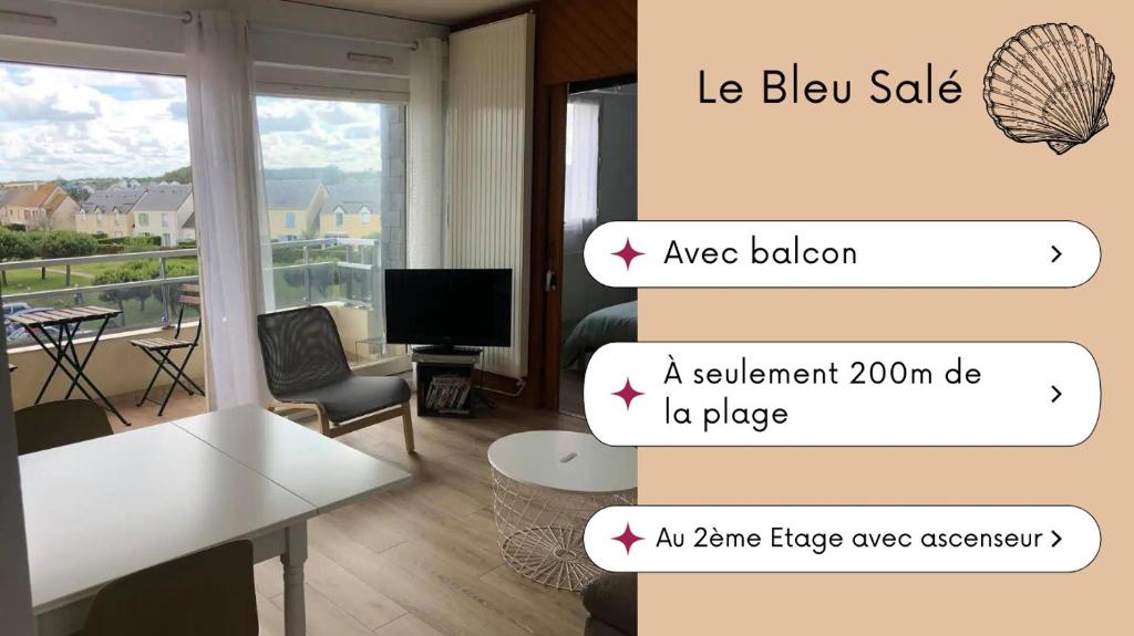Appartement Bleu Salé - F2 Courseulles avec balcon Rue de Marine Dunkerque, 14470 Courseulles-sur-Mer