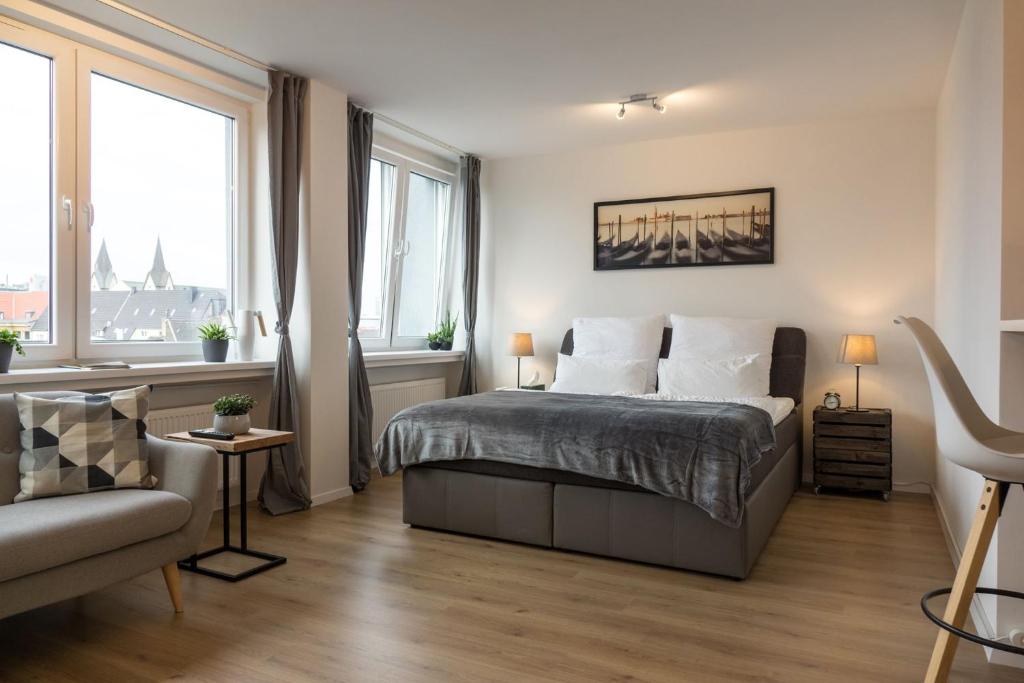 Appartement Business Apartment mit Blick auf die Skyline von Essen 15 Viehofer Platz Wohnung 79, Etage 7, 45127 Essen