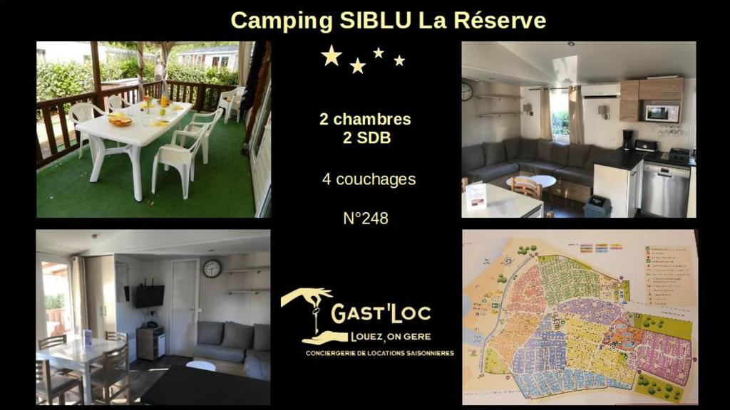 Camping GRAND MOBIL HOME 2CH 248 CAMPING 4* SIBLU LA RESERVE 1229 Avenue Félix Ducournau 40160 Gastes