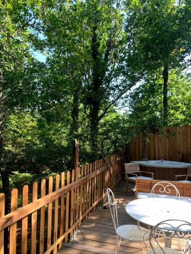 Magic Roof Top Bus with big bath in the tree forest!