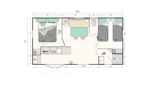 Spacieux Mobil-home climatisé 4 P au GRAU du Roi en Camargue