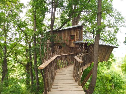 Cabane perchée - Les Cabanes de Fallot - sauna bain-froid piscine