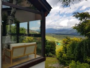 chalet au pied des pistes avec vue panoramique et jardin