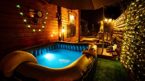 Chalet d'une chambre avec vue sur le lac jacuzzi et jardin clos a Novalaise a 2 km de la plage