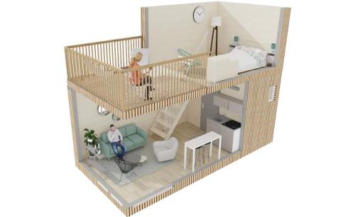 Maison en bois T2 30m2 en pleine nature