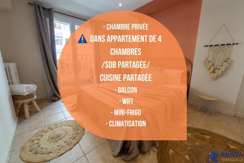 Maison de vacances Chambre 1 René CASSINBalconWIFIMini-frigoTV 54 Boulevard René Cassin, 06200 Nice