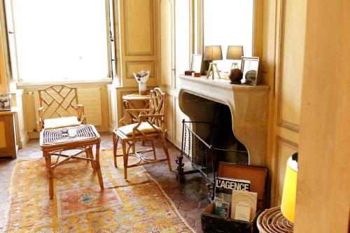 Chambre jaune MANOIR DE LA VOVE Perche Corbon france