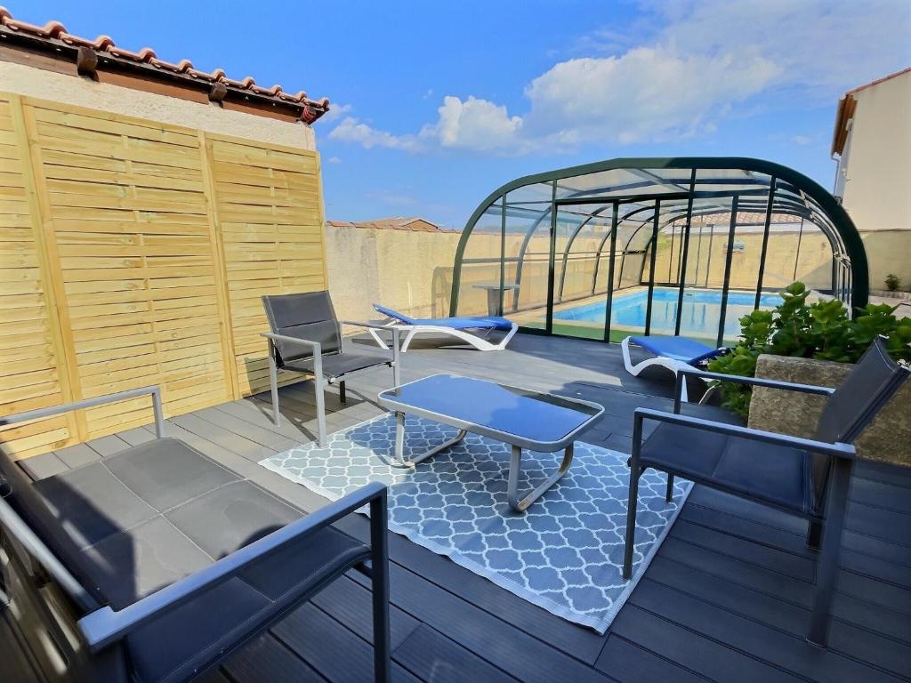 Villa Cimm Valras Villa pour 8 personnes avec piscine privé 4 Rue Eole, 34350 Vendres