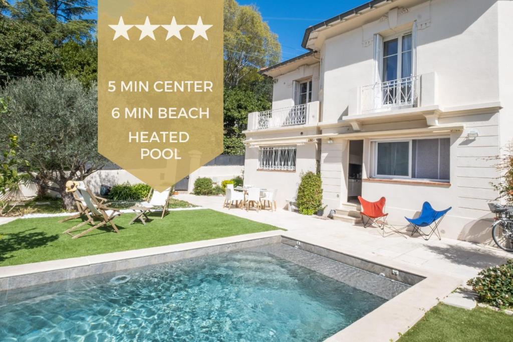 Villa COUP DE COEUR  Maison pour 8 avec piscine à 5 pieds du centre de Cannes 12 avenue beauséjour, 06400 Cannes