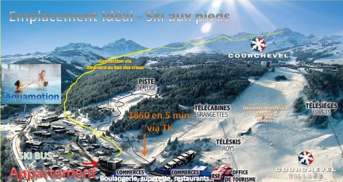 Courchevel 1550 – VERITABLE SKI AUX PIEDS – APPARTEMENT LES TOVETS T2 – 47m2 – 4P Courchevel france