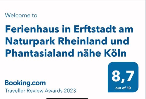 Appartement Ferienhaus in Erftstadt am Naturpark Rheinland und Phantasialand nähe Köln Rostocker Straße 10 Erftstadt