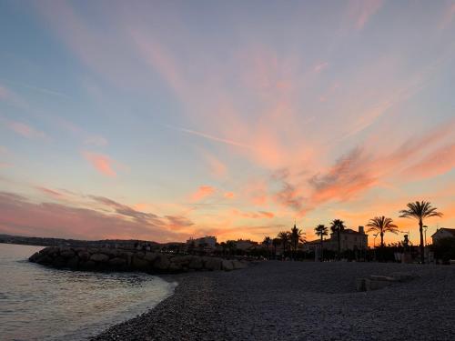 Front beach with patio near Nice airport Cagnes-sur-Mer france