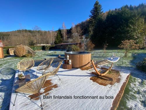 Gîte Chalet avec bain nordique 11 pers Hautes Vosges Plainfaing france