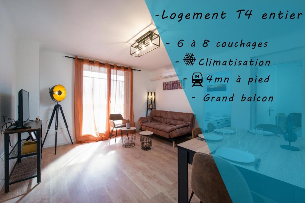 Appartement Grand Appartement 3 chambres avec clim et balcon 137 Avenue de la Rose, 13013 Marseille