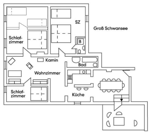 Appartement Gutshaus Thorstorf FeWo Groß Schwansee Dorfplatz 3, 1. OG Warnow