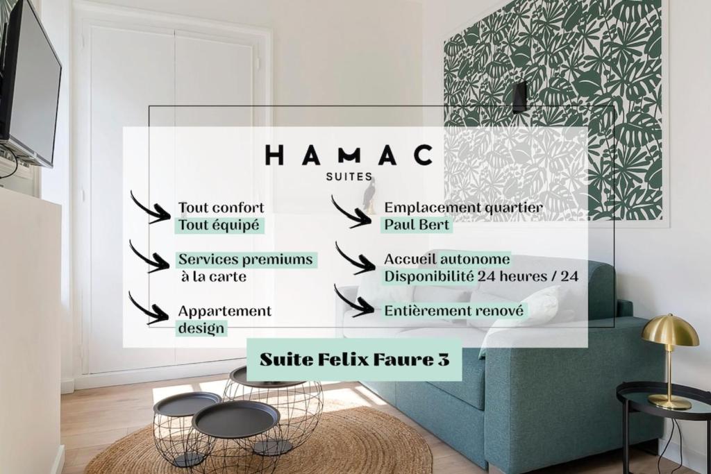 Appartement Hamac Suites - Le Felix Faure III 2 personnes 336 Rue Paul Bert, 69003 Lyon