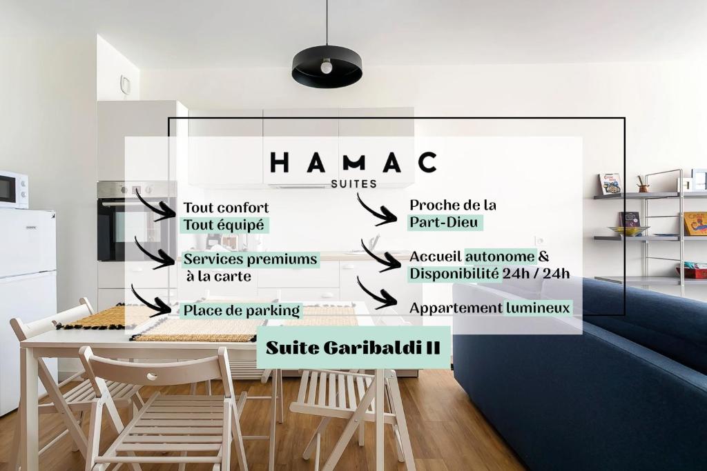 Appartement Hamac Suites - Suite Garibaldi 2 - 4 people 304b Rue Garibaldi, 69007 Lyon