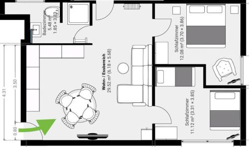 Appartement Haus Valentonio 18 Chur-Kölner-Straße 1. Etage Zeltingen-Rachtig