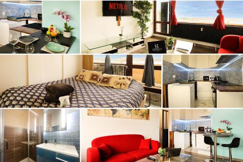 HOMEY BELLEVUE - New - Appartement avec une chambre - Parking privé gratuit - Balcon avec belle vue - Netflix et Wifi inclus - A 5 min de la frontière pour rejoindre Genève Gaillard france