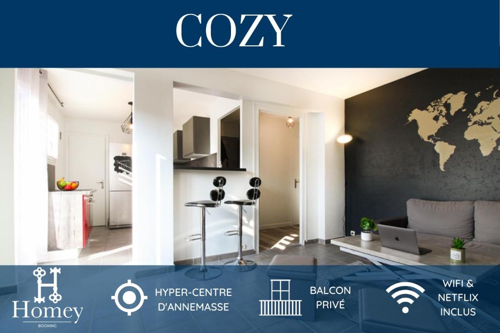 Appartement HOMEY COZY - New / Centre / Balcon privé / Proche Geneve 6 Avenue Pasteur, 74100 Annemasse