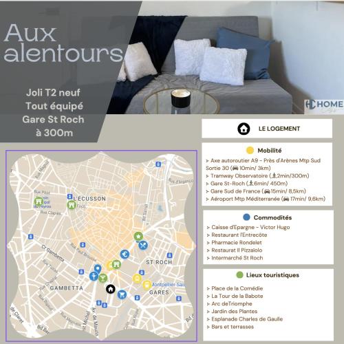 Appartement Joli T2, neuf tout équipé, 3 mins Gare St Roch, 4 personnes 11 Rue du Général Lafon Montpellier