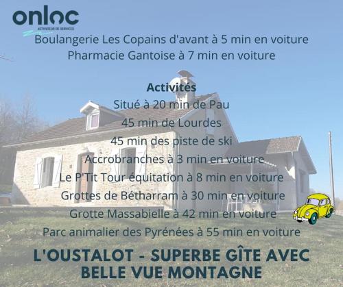 Maison de vacances L'Oustalot - Superbe Gîte avec belle vue montagne 1606 Route de Nay Bosdarros