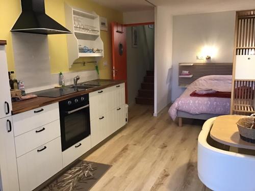 Appartement La Mazille , cossy vakantiestudio met zwembad in zuid-Bourgogne Le Baizet Anglure-sous-Dun