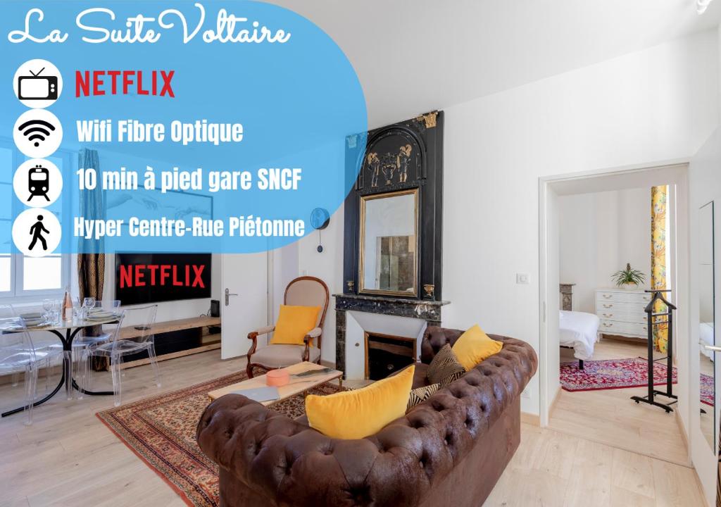 Appartement La Suite VOLTAIRE (HYPER CENTRE-WIFI-NETFLIX) Appartement 1,  1er étage 52 Rue René Goscinny, 16000 Angoulême