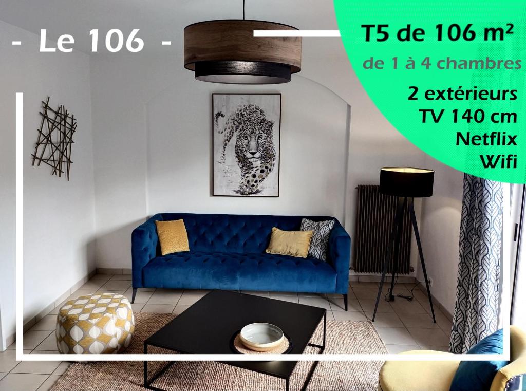 Appartement Le 106 - spacieux élégant T5 - 106 m2 - de 1 à 4 Chambres - Wifi Extérieur 13 Avenue de Bordeaux, 12000 Rodez