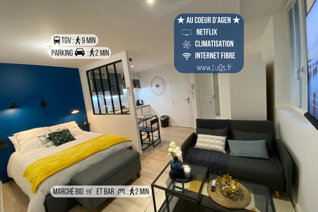 Appartement Le Standing - Au Coeur d'Agen - Self Checkin - Wifi - Netflix - Smart TV - Luqs fr 17 Rue des Juifs-1r étage, 47000 Agen