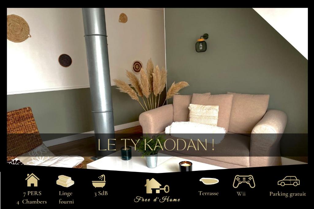 Maison de vacances Le Ty Kaodan Free d'Home Lorient 18 Rue des Chênes, 56850 Caudan