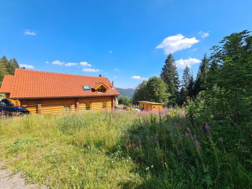 Maison de vacances Luxus-Ferienhaus Blockhaus Chalet Nr 1 Toplage am Feldberg mit Sauna, Outdoor-Hottub, Kamin auf 1300m üM 11 Köpfleweg Feldberg